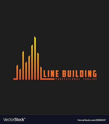 Line building 4 logo design template vector image
