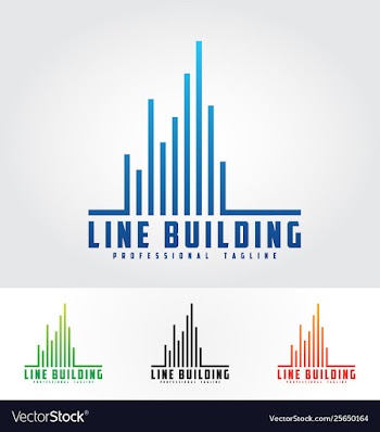 Line building logo design template vector image