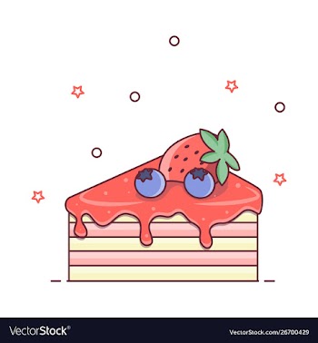 Line cake icon icon cake slice vector image