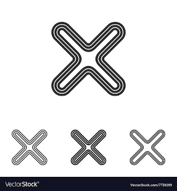 Line cancel logo design set vector image