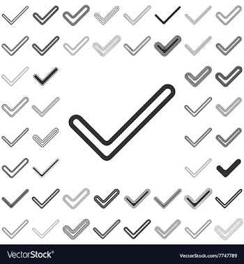 Line check icon design set vector image