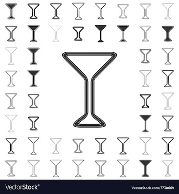 Line cocktail logo design set vector image