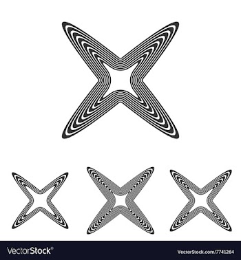 Line cross logo design set vector image
