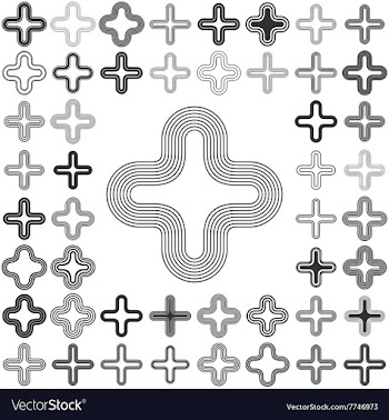 Line cross logo design set vector image