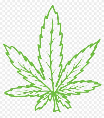 Line Drawing Of A Cannabis Leaf - Illustration