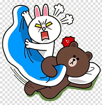Line Friends Brown bear Rabbit Sticker, bear transparent background PNG clipart