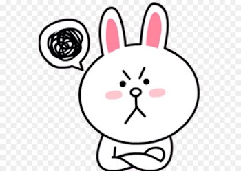 Line Friends Leporids Rabbit Anger Sticker - rabbit 