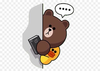 Line Friends Sticker Brown bear - Line brown 