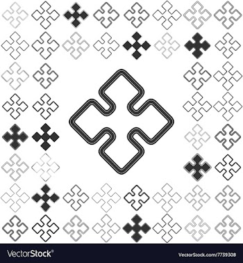 Line geometric icon design set vector image