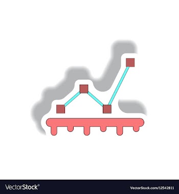 Line graph chart business statistic vector image