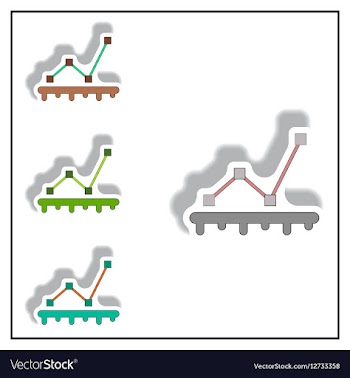 Line graph chart business statistic vector image
