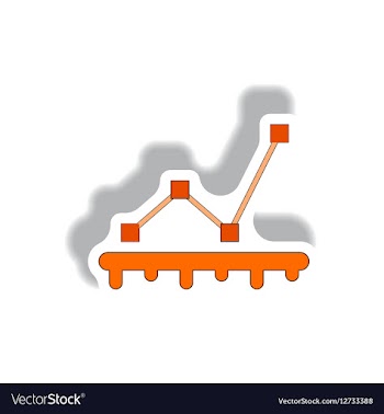 Line graph chart business statistic vector image
