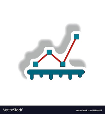 Line graph chart business statistic vector image