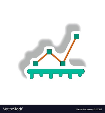 Line graph chart business statistic vector image