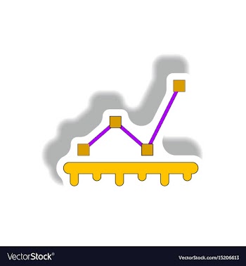 Line graph chart business statistic vector image