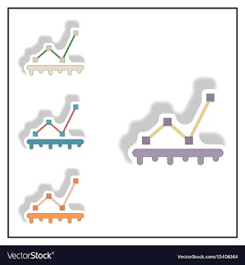 Line graph chart business statistic vector image