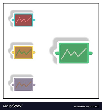 Line graph collection in paper vector image