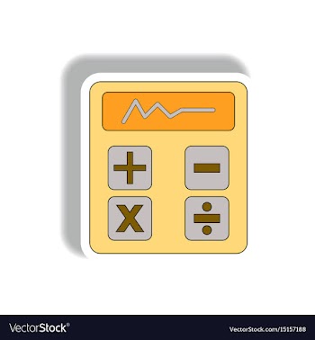 Line graph on display in paper vector image