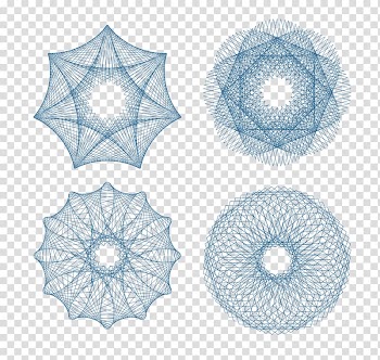 Line Guilloché Euclidean Pattern, Coin Shading transparent background PNG clipart
