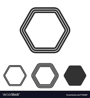 Line hexagon logo design set vector image