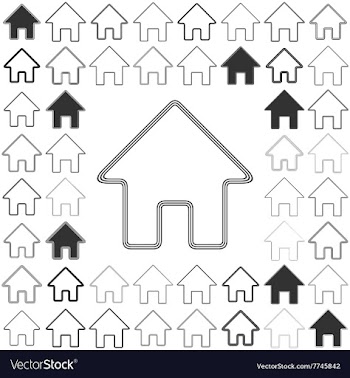 Line house logo design set vector image