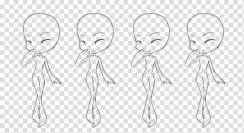 Line Human Base, four females art transparent background PNG clipart