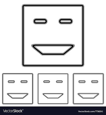 Line laugh logo design set vector image