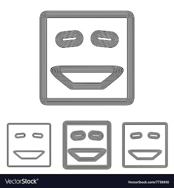 Line laughing face symbol design set vector image