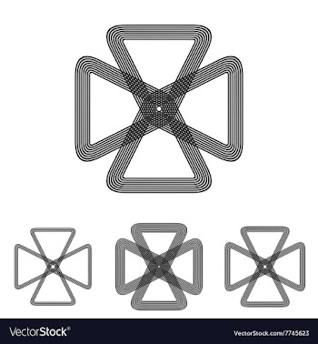 Line loop science logo design set vector image