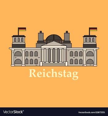 Line of reichstag building berlin germany vector image