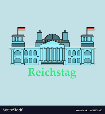 Line of reichstag building berlin germany vector image