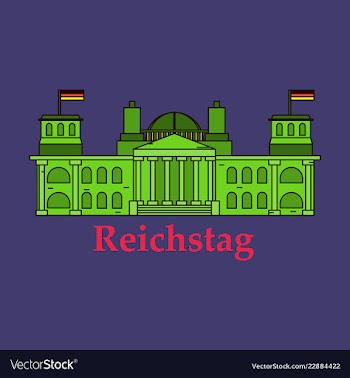 Line of reichstag building berlin germany vector image
