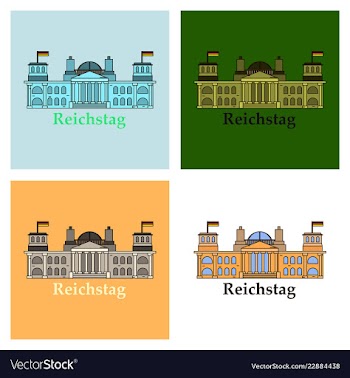 Line of reichstag building berlin germany vector image