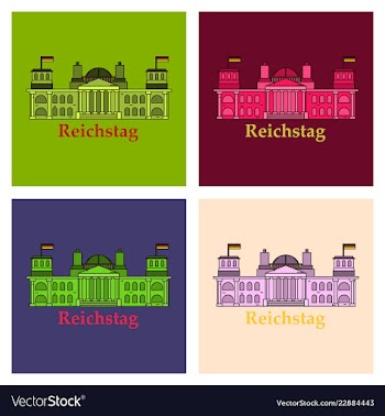 Line of reichstag building berlin germany vector image