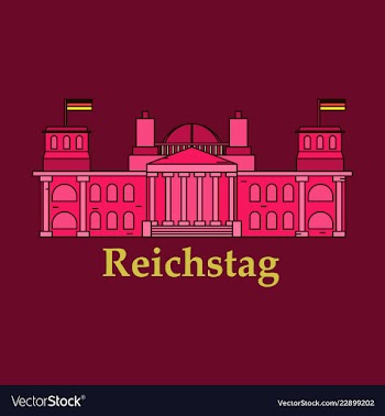 Line of reichstag building berlin germany vector image