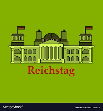 Line of reichstag building berlin germany vector image