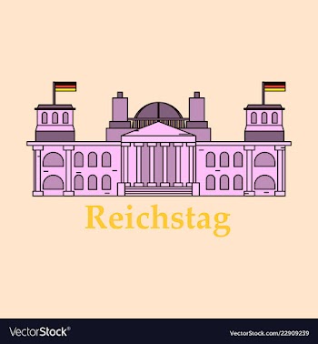 Line of reichstag building berlin germany vector image