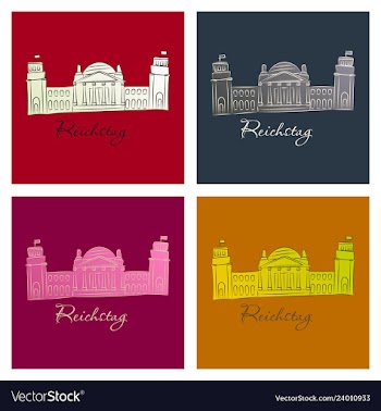 Line of reichstag building berlin germany vector image