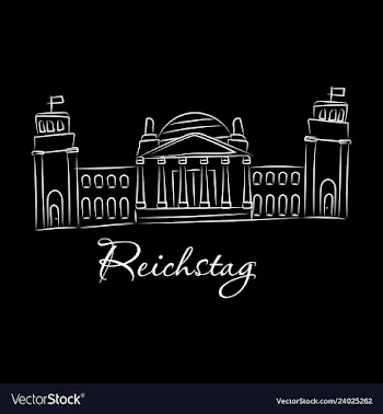 Line of reichstag building berlin germany vector image