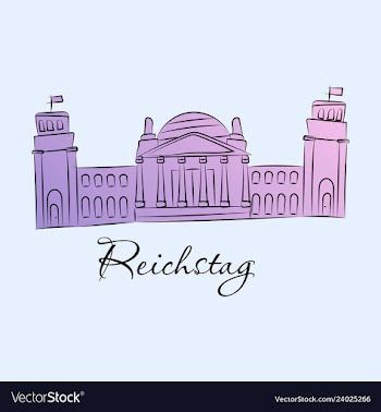 Line of reichstag building berlin germany vector image