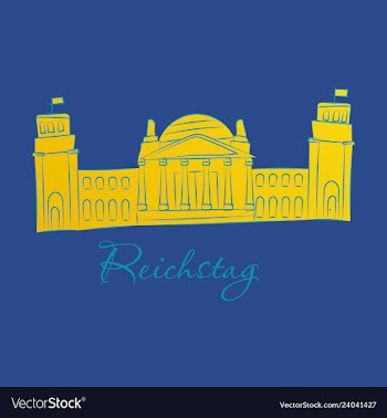 Line of reichstag building berlin germany vector image