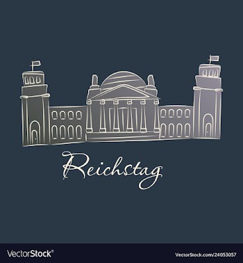Line of reichstag building berlin germany vector image