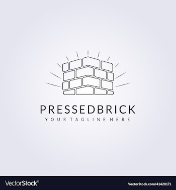 line pile stack bricks logo design