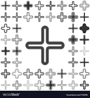 Line plus logo design set vector image