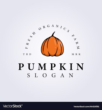 line pumpkin logo vintage template design