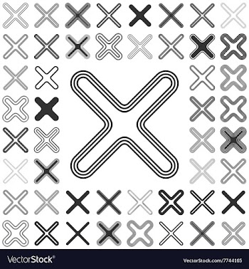 Line reject logo design set vector image