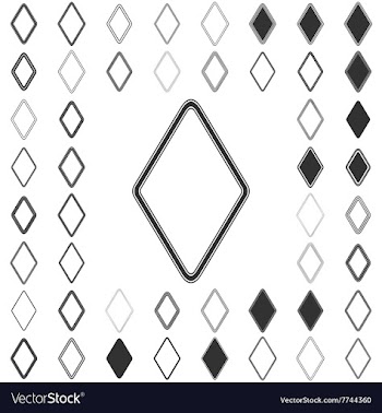 Line rhombus logo design set vector image