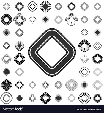 Line square logo design set vector image