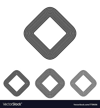 Line square logo design set vector image