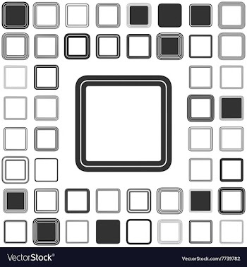 Line square logo design set vector image